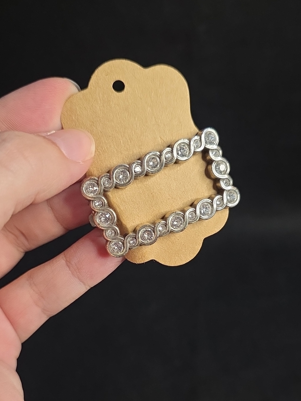 Brighton Silver Crystal Rectangle Hair Clip